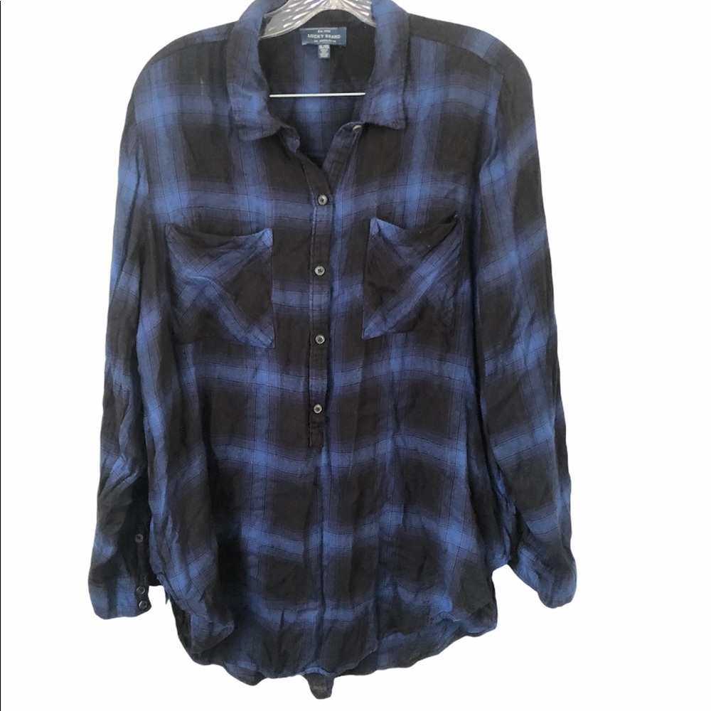 Lucky Brand Soft and Comfy Black and Blue Flannel